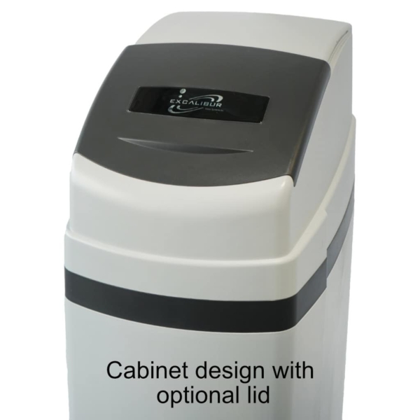 Excalibur cabinet water softener with optional lid