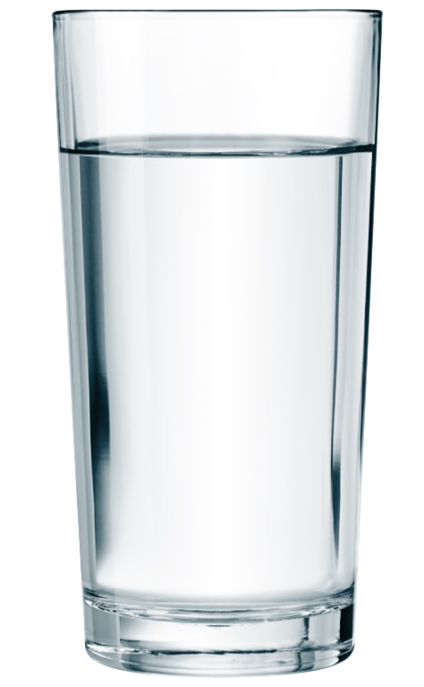 Glass of clean, pure water.